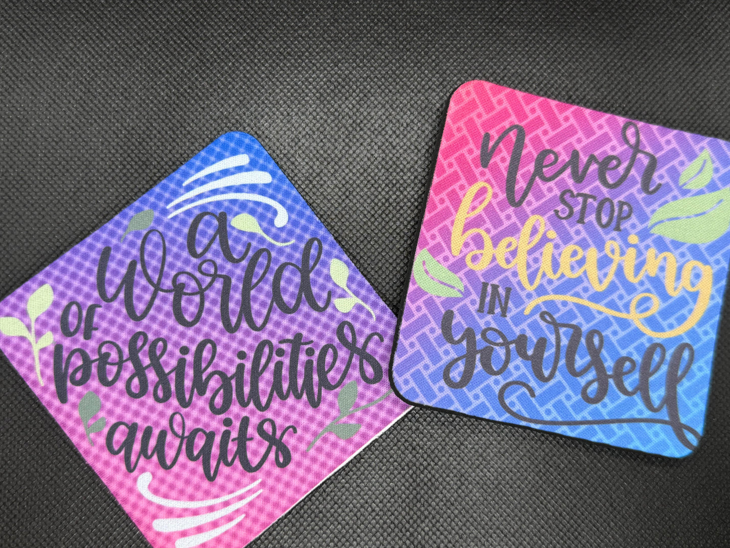Cushioned Coasters with Character