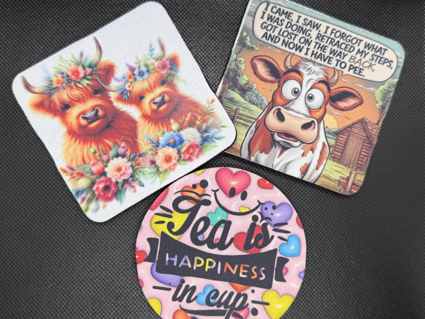 Cushioned Coasters with Character